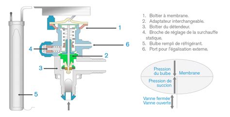 Illustration détaillée d'un train thermostatique
