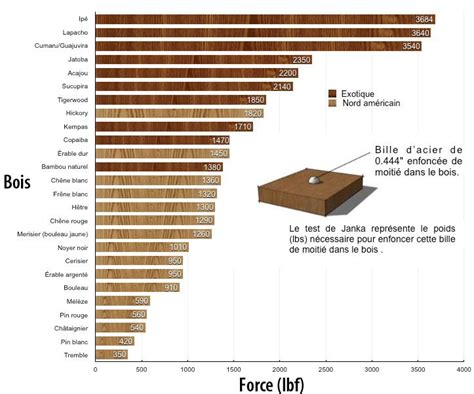 Tableau de classification des bois selon leur dureté