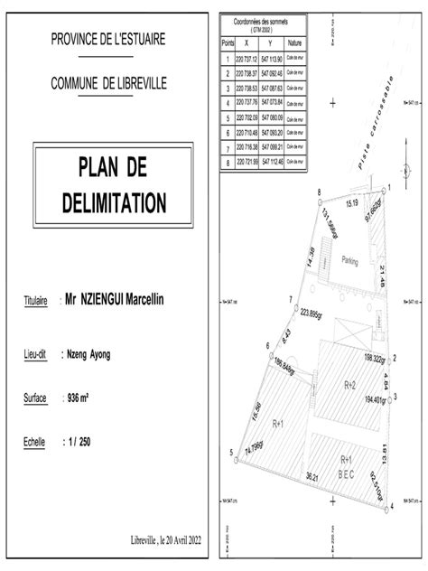 plan de délimitation de propriété
