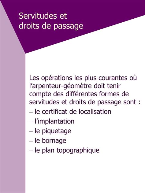schéma de servitudes de passage