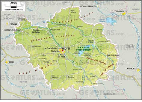 Carte hydrologique simplifiée du département de l'Aube