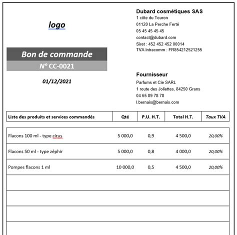Exemple d'interface de commande en ligne de pièces détachées