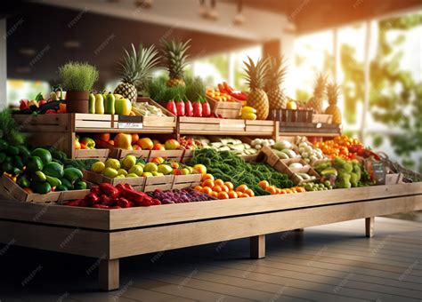fruits et légumes frais sur une étagère
