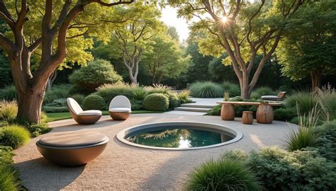 Conception de jardin paysager moderne et harmonieux