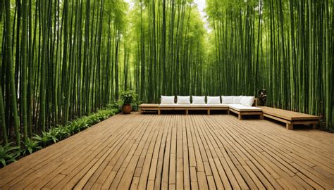 Illustration d'une terrasse en bambou moderne