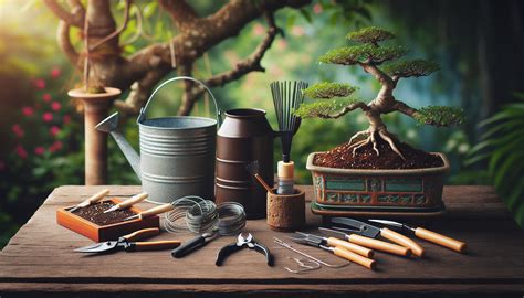 Différents types d'outils nécessaires pour l'entretien du bonsaï