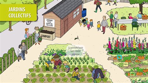 Illustration d'un jardin partagé collectif