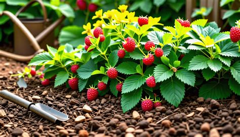 Infographie sur les plantes compagnes bénéfiques pour les framboisiers
