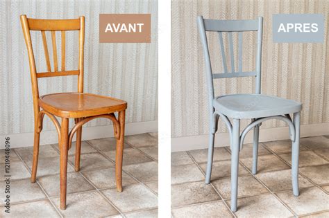 Illustration d'une chaise cannée avant et après restauration