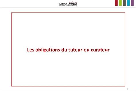 Diagramme des obligations du tuteur