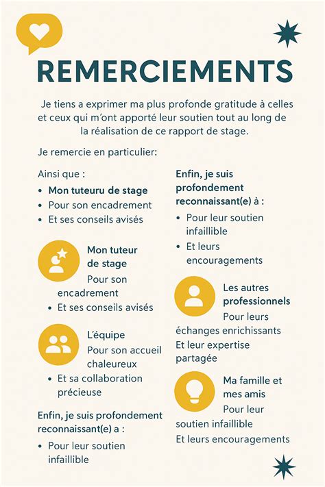 Remerciements à l'équipe de stage