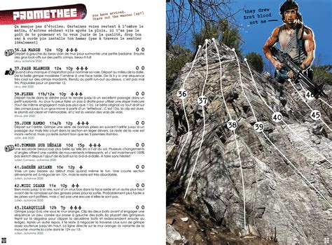 Pages ouvertes d'un topo-guide d'escalade