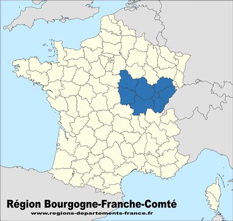 Carte de la région Bourgogne-Franche-Comté avec ses zones agricoles