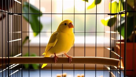 Canari sur les barreaux d'une cage
