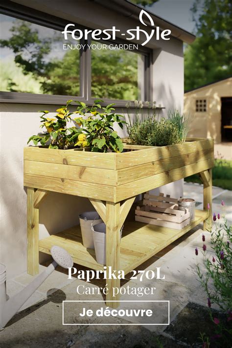 Carré potager Paprika sur une terrasse