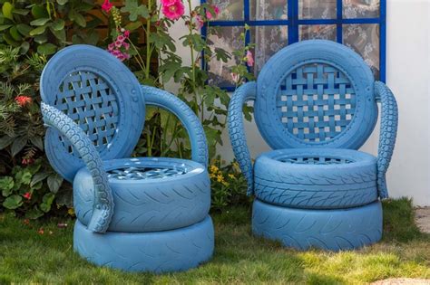 Exemples d'objets fabriqués à partir de pneus recyclés