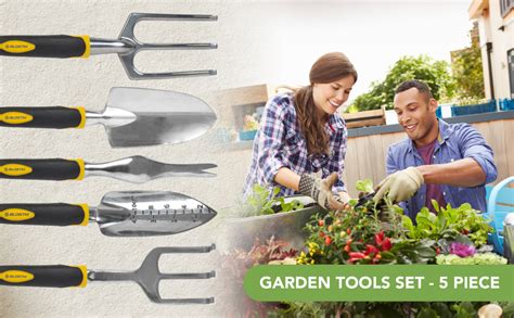 vue détaillée d'un kit d'outils de jardinage ergonomiques