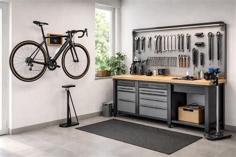 Panorama des services techniques dans un atelier de vélo professionnel