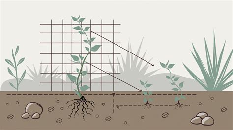 schéma de plantation d'une grimpante contre un mur