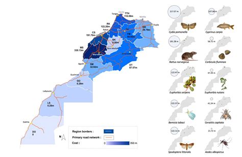 Carte mondiale des régions où certaines espèces d'ipomée sont considérées comme envahissantes