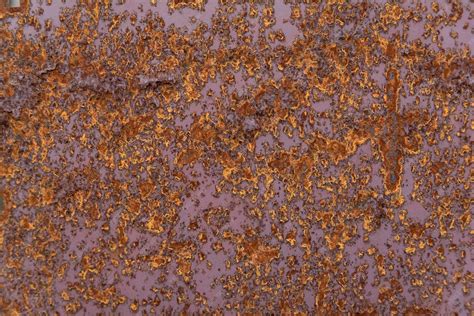 Détail de la corrosion sur une tôle