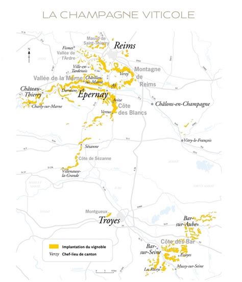 Carte des terroirs de la Champagne