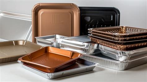 Illustration d'une variété de barquettes alimentaires écologiques disposées sur une table de travail professionnelle
