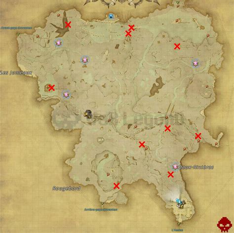 Carte des Hautes terres de Coerthas occidental