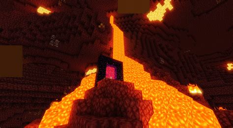 Capture d'écran montrant une veine de Soulium Ore dans le Nether, entourée de lave, illustrant la difficulté de récolte