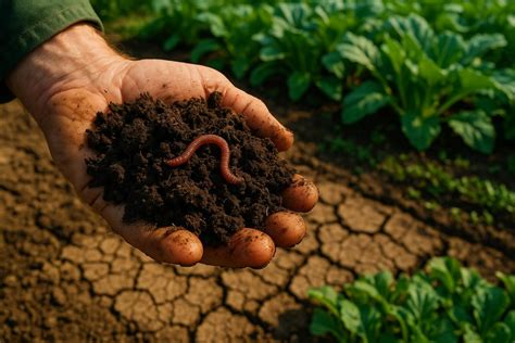 Photo d'un sol enrichi en compost et engrais verts