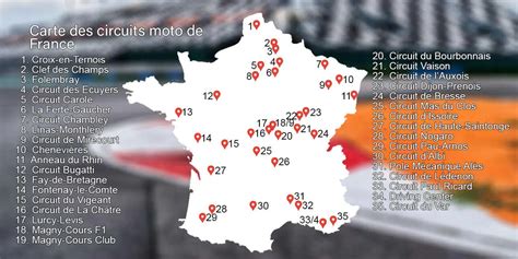 Carte des circuits français marquants du championnat