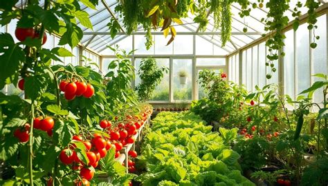 Diversité des légumes frais cultivés sous serres
