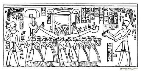Dessin représentant une scène égyptienne antique avec des offrandes d'encens à des divinités