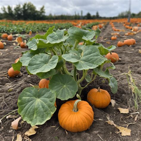 Plant de courge en pleine croissance avec un fruit