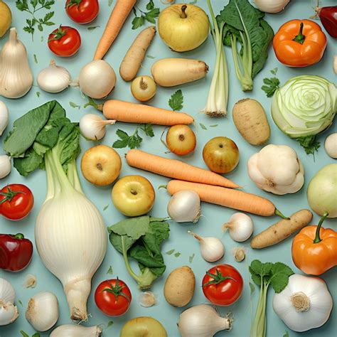 Illustration de légumes aquatiques variés