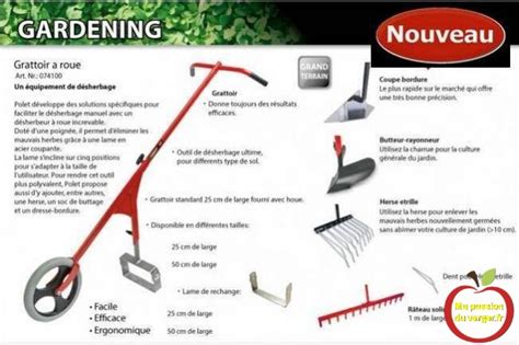 Différents accessoires pour une houe maraîchère autoconstruite
