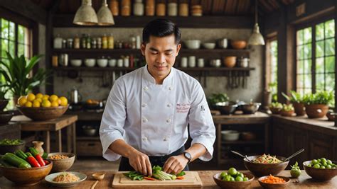 Chef Clément enseignant des techniques de cuisine thaïlandaise
