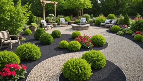 Jardin à la française avec allées de gravier et parterres de fleurs taillés