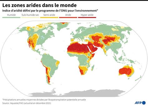 Carte des zones arides mondiales où prolifèrent les plantes succulentes
