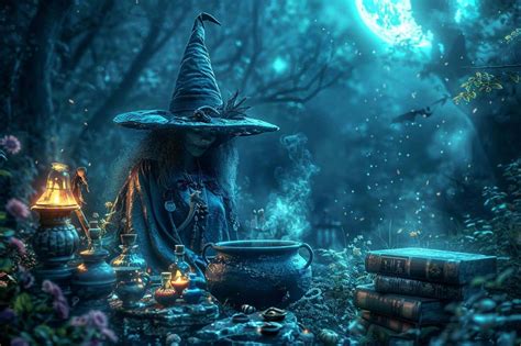Représentation artistique de la figure de la sorcière dans le folklore européen.