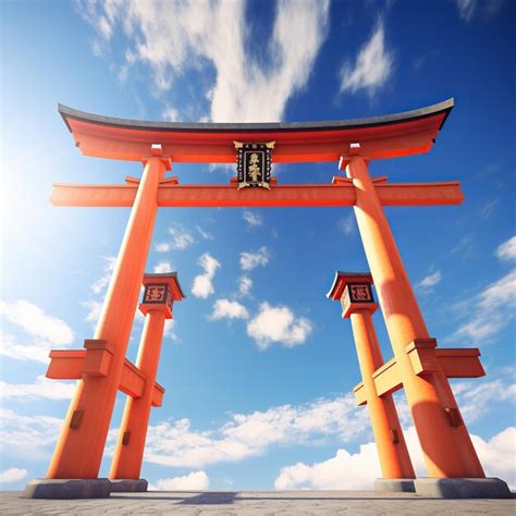 Un torii vermillon traditionnel se dressant à l'orée d'une forêt japonaise
