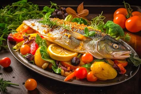 Plat de poisson frais servi au restaurant des Hortensias du Lac