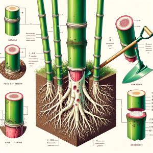 Schéma des différents types de rhizomes de bambous