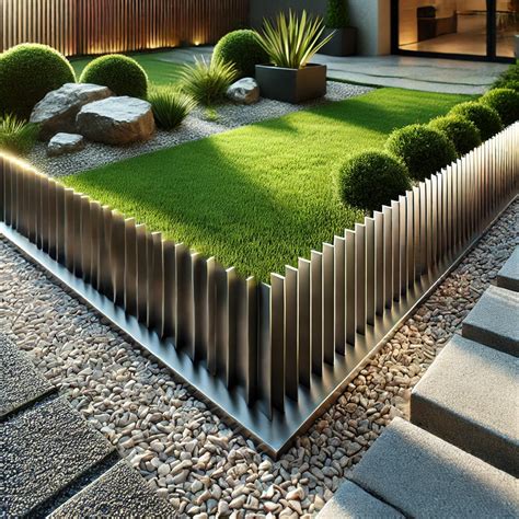 Différents types de bordures en PVC installées dans un jardin moderne