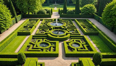 Jardin à la française avec buis taillés