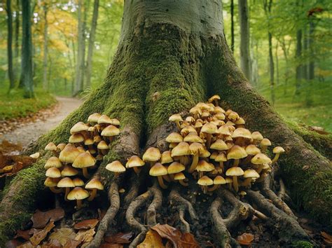Un chercheur de champignons observant avec attention un sous-bois dense et mystérieux