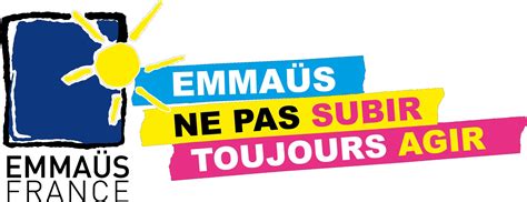 Logo et illustration de Label Emmaüs, représentant l'économie circulaire