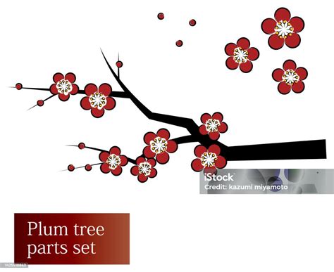 Illustration d'un prunier en fleurs avec des abeilles