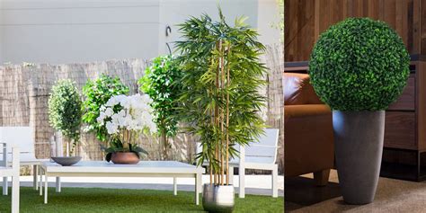 Plantes artificielles d'extérieur de grande taille dans un jardin luxuriant