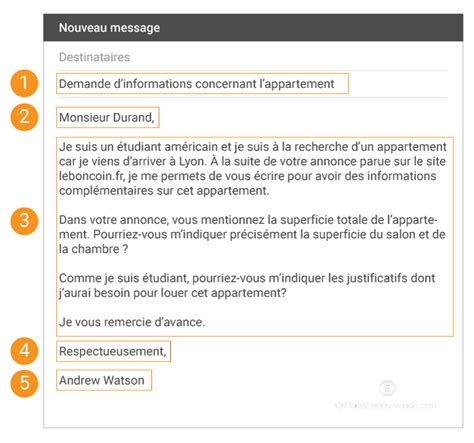 Illustration d'un échange professionnel par courriel entre un étudiant et un tuteur